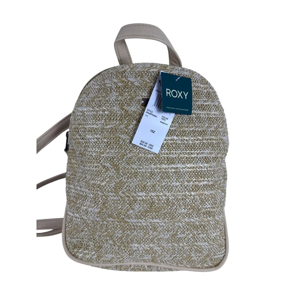 ROXY Here Comes the Sun Light Weight Straw 8L Zip Close Backpack